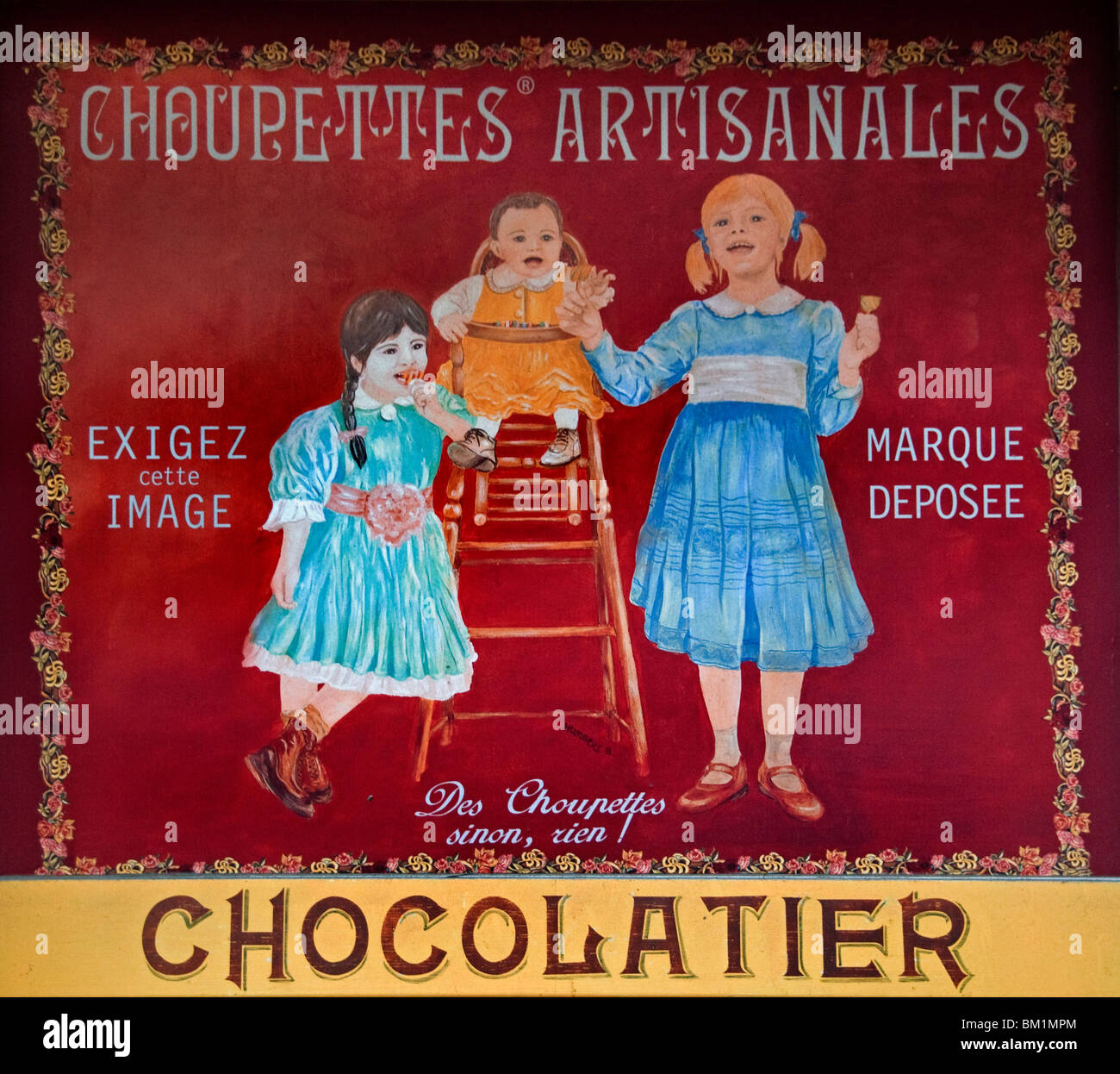 Chocolatier Bakery  Choupettes artinales  chocolate Belgian Brussels city town Stock Photo