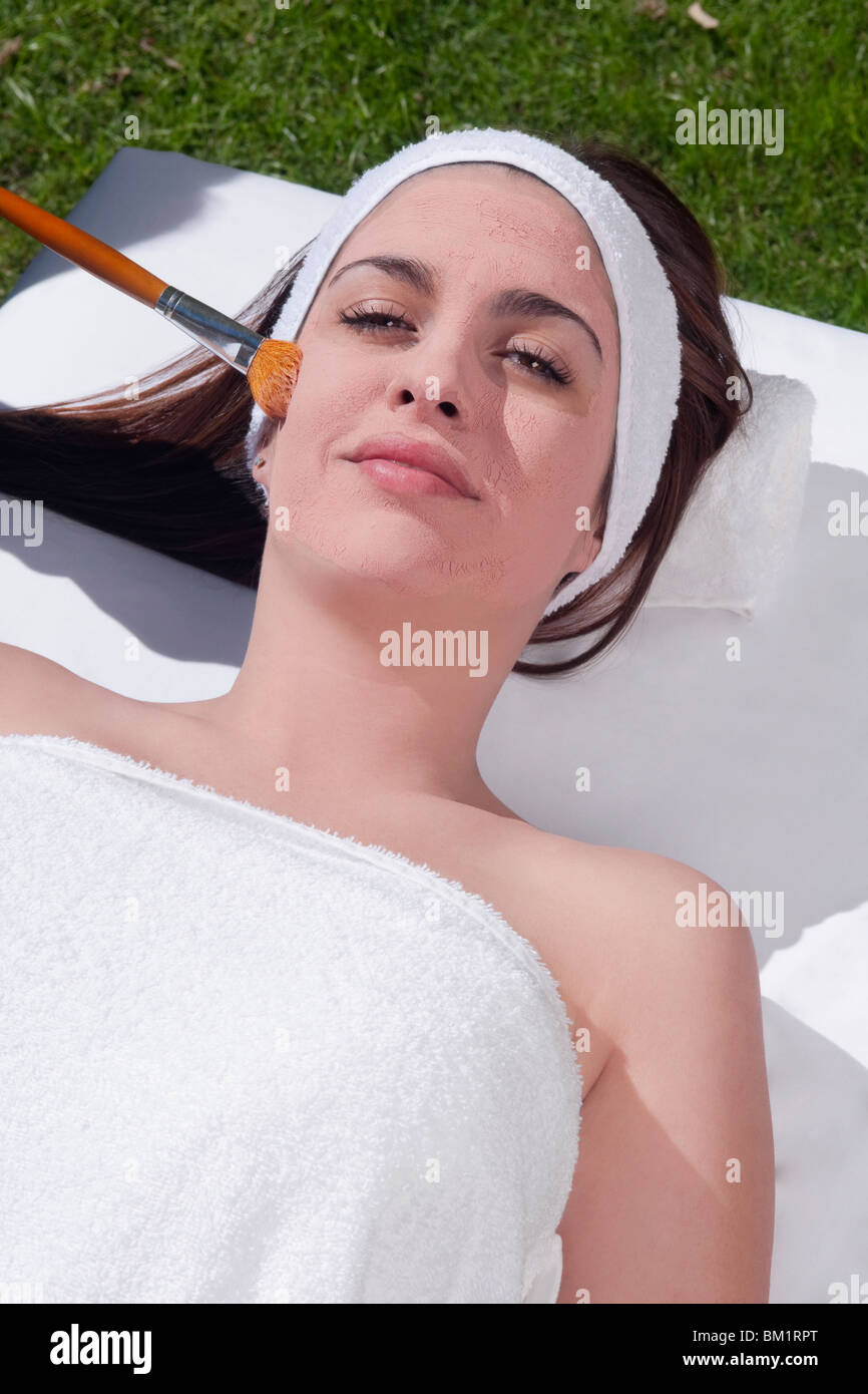 Mask woman hair rolled back hi-res stock photography and images - Alamy