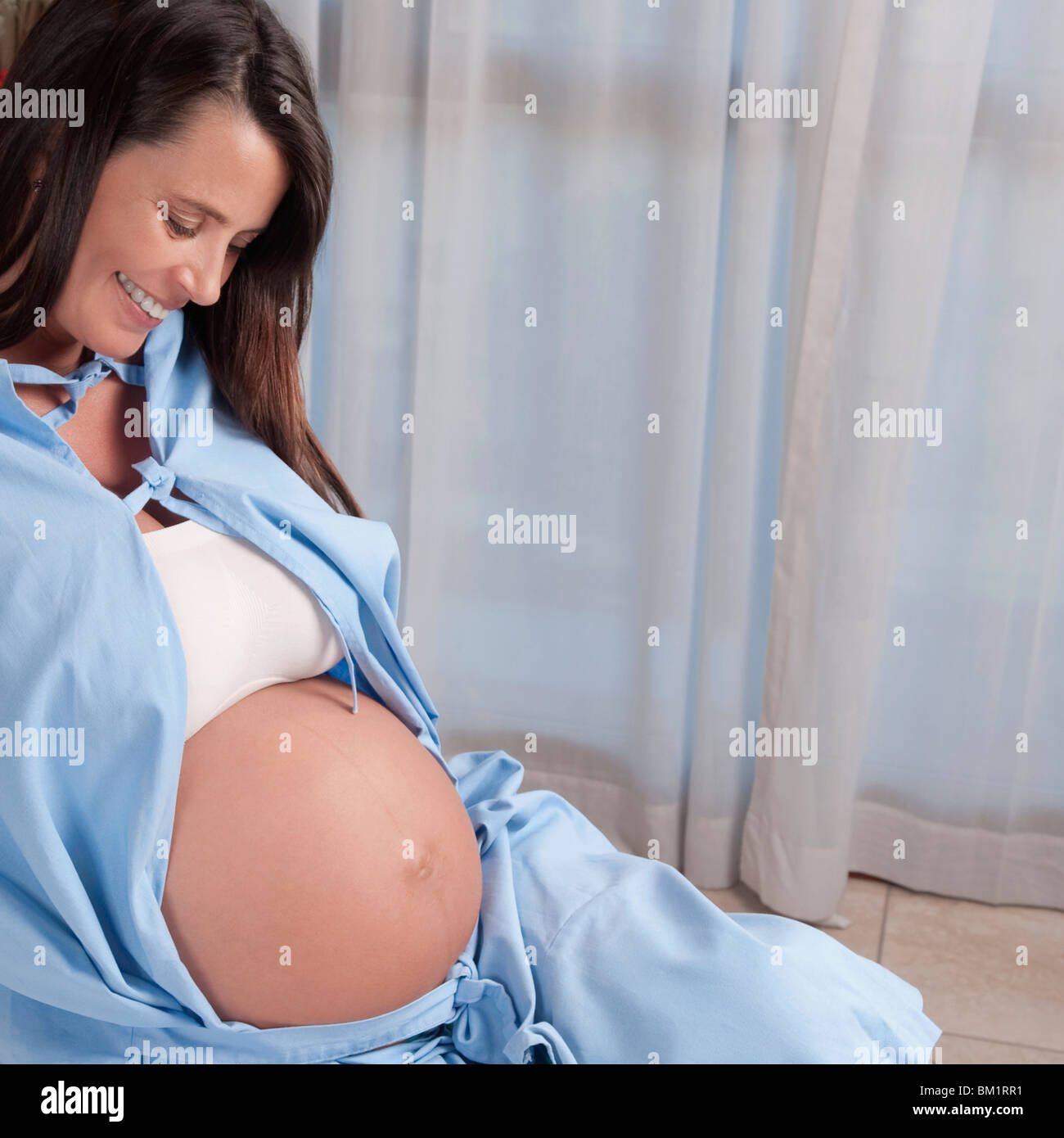 Pregnant woman in a hospital Stock Photo