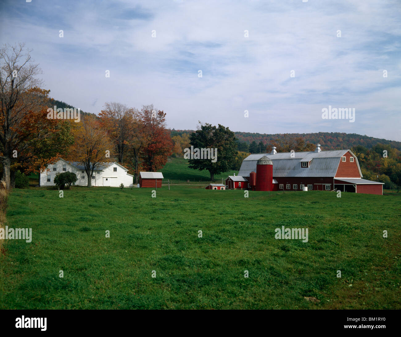 Farmhouse in a field, Jericho, Vermont, USA Stock Photo Alamy