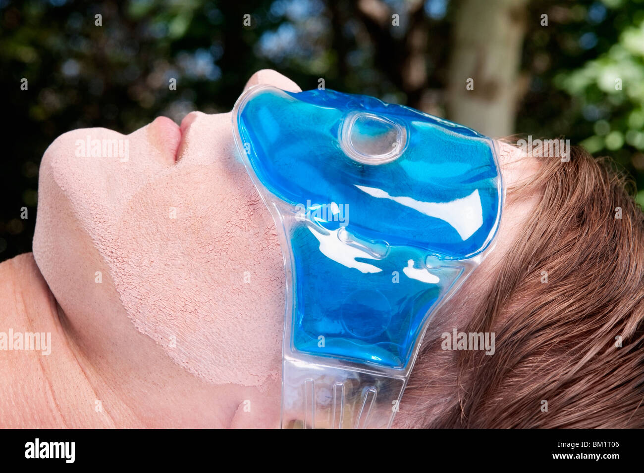 Man wearing eye mask Stock Photo Alamy