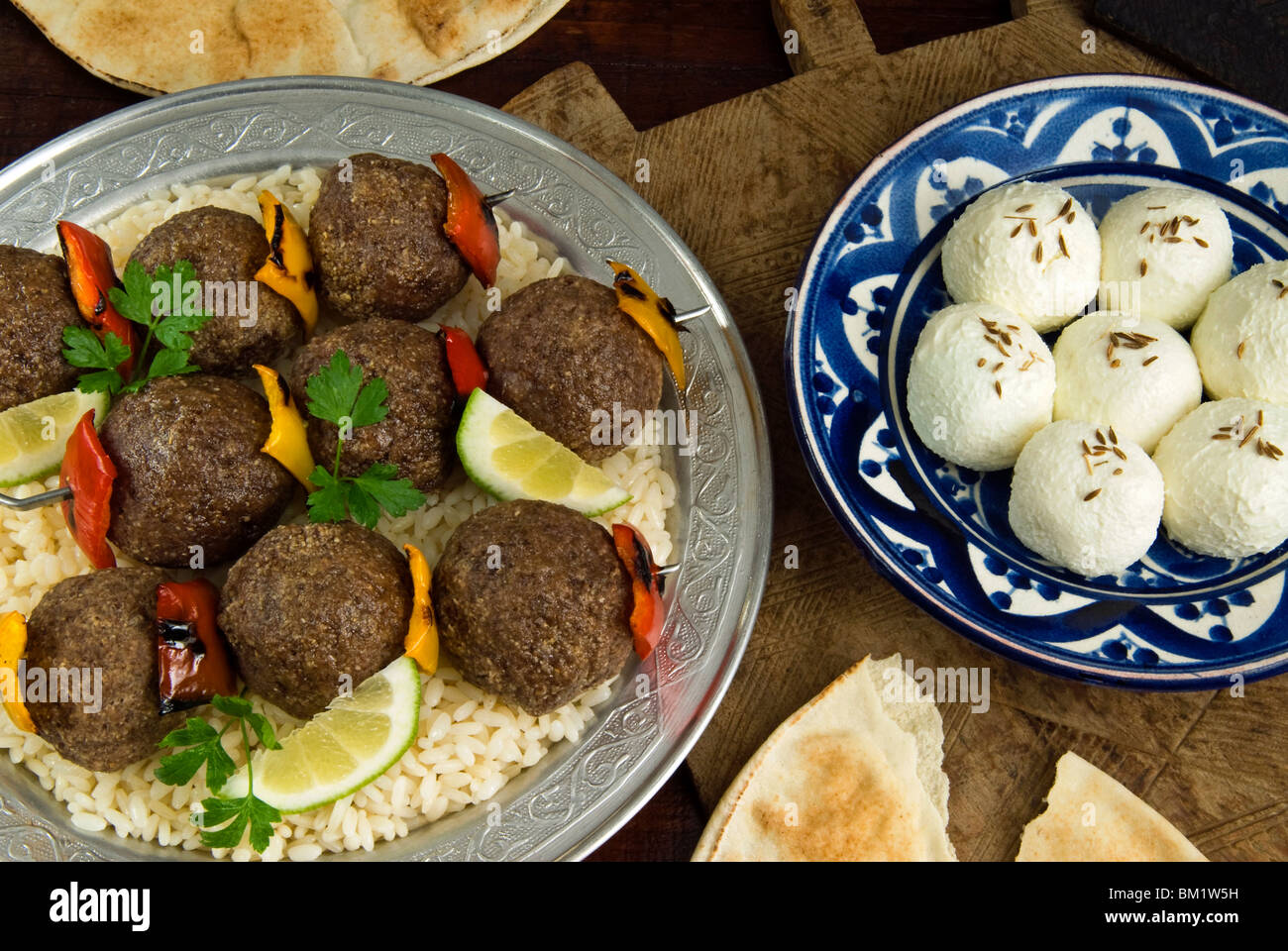 Koftas, kofta meat ball, Middle Eastern food, Egypt, North Africa, Africa Stock Photo