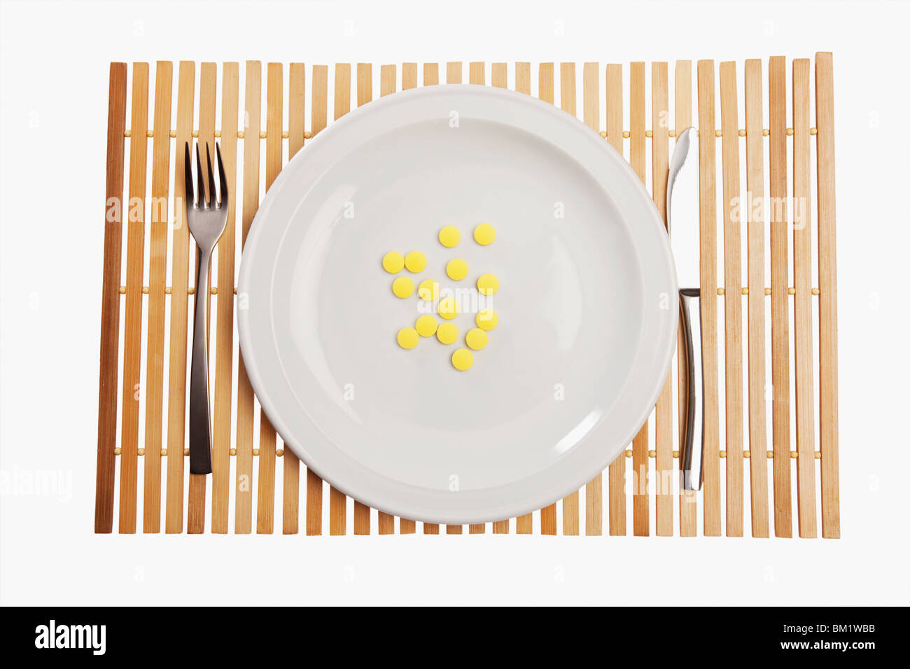 Close-up of pills on a plate Stock Photo