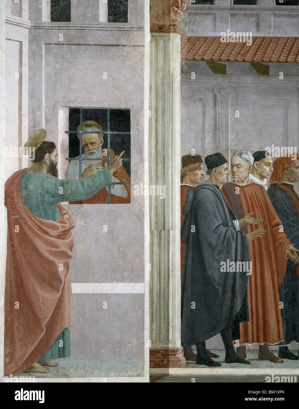 Saint Peter in Prison Visited by Saint Paul by Filippino Lippi  fresco  (1457-1504)  Italy  Florence  Santa Maria del Carmine Stock Photo