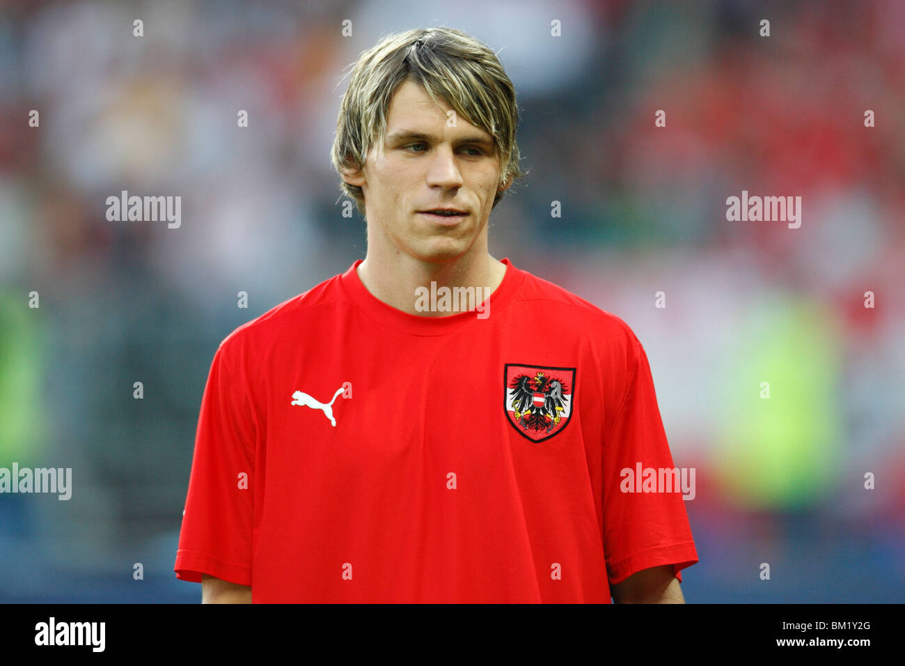 Christoph Leitgeb of Austria seen during team warm ups prior to a UEFA Euro 2008 Group B match against Germany. Stock Photo