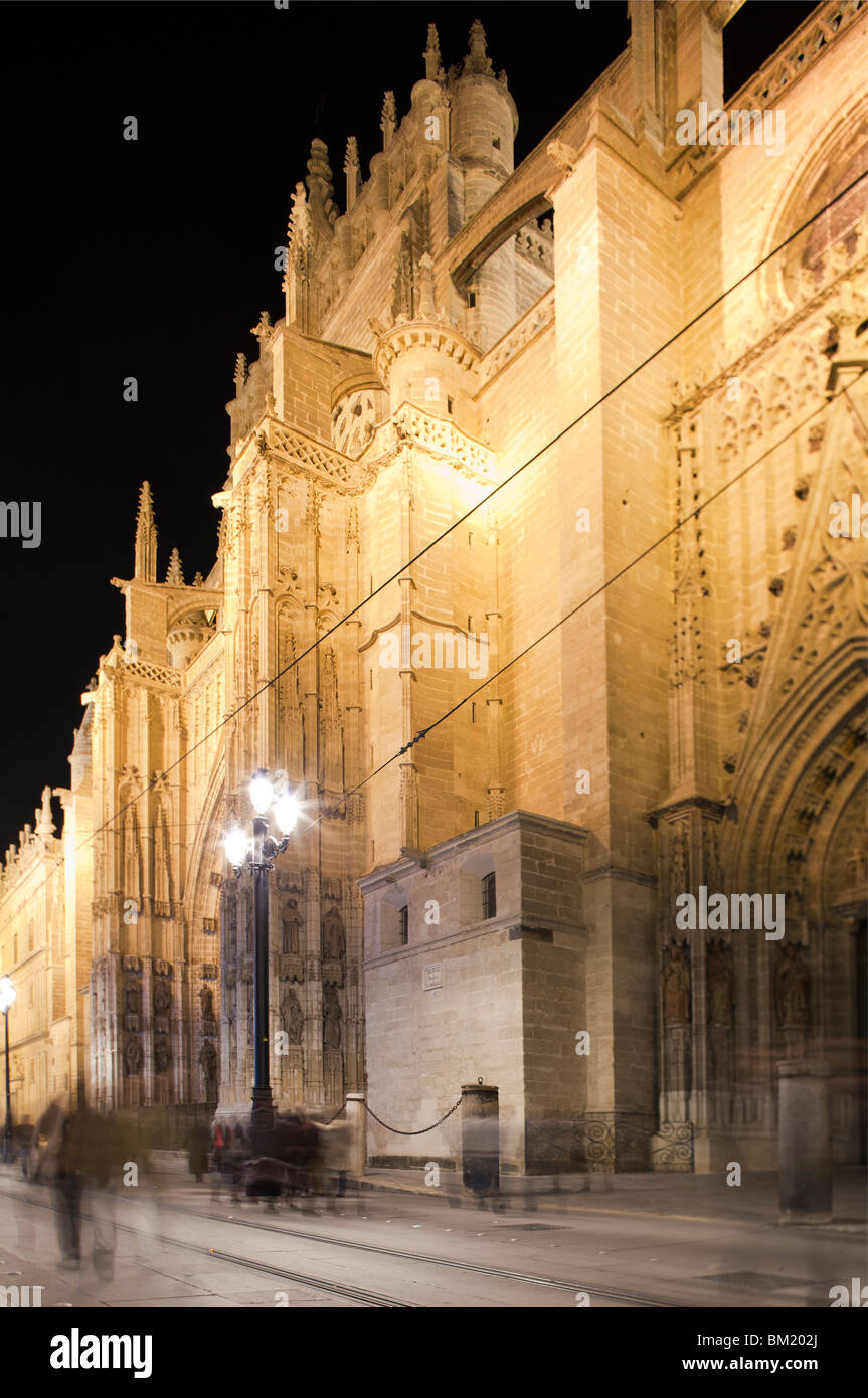 West facade of Santa Maria de la Sede Cathedral, Seville, Spain Stock Photo