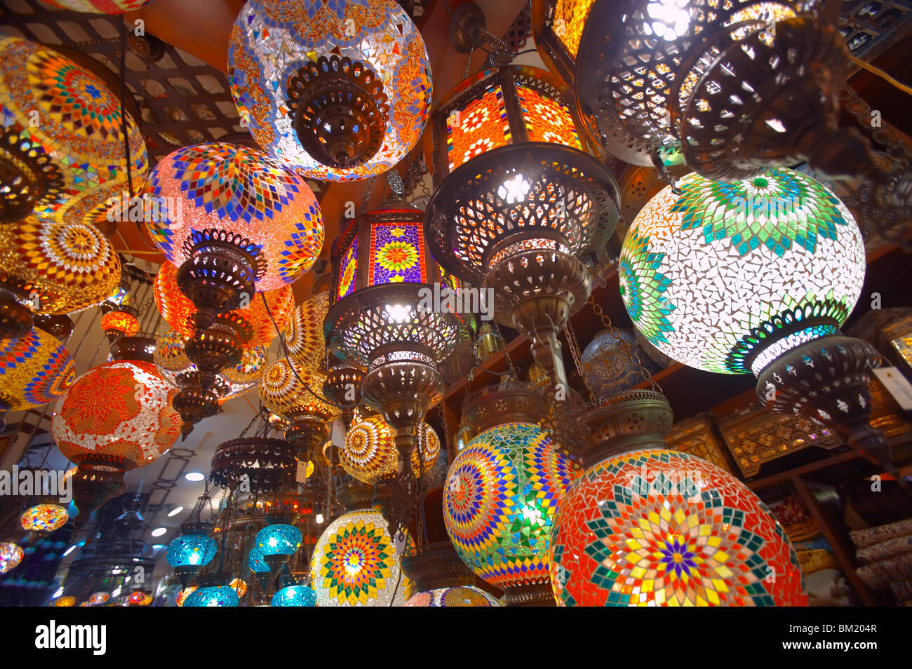 Hanging lamps on sale in souk, Dubai, United Arab Emirates, Middle East  Stock Photo - Alamy