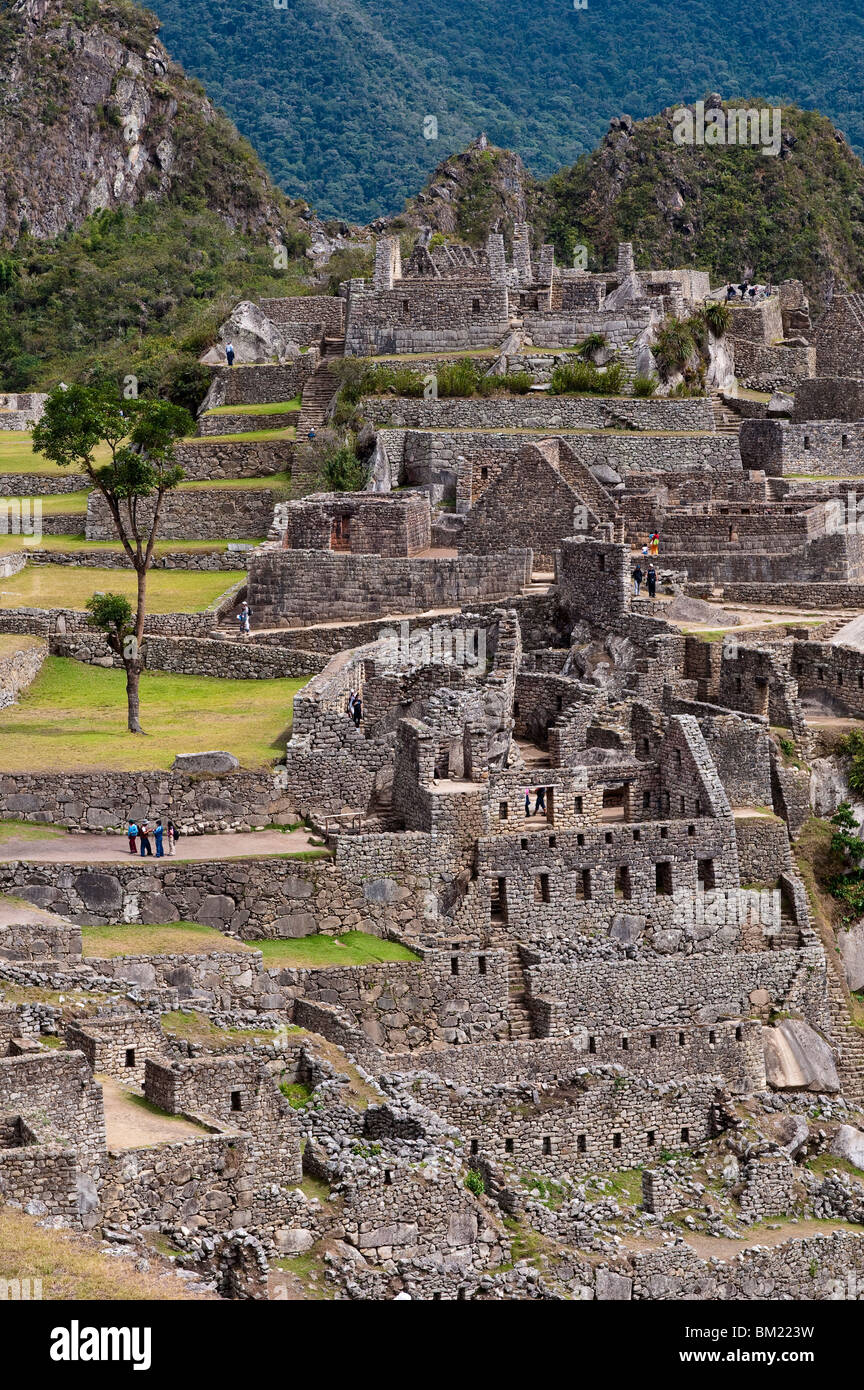 Inca ruins, Machu Picchu, UNESCO World Heritage Site, Peru, South America Stock Photo