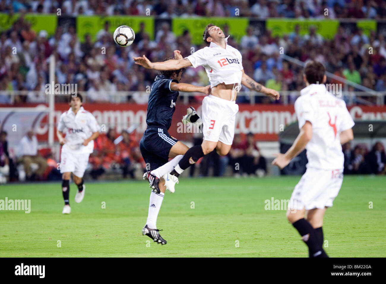 Raul and Dragutinovic jumping. Stock Photo