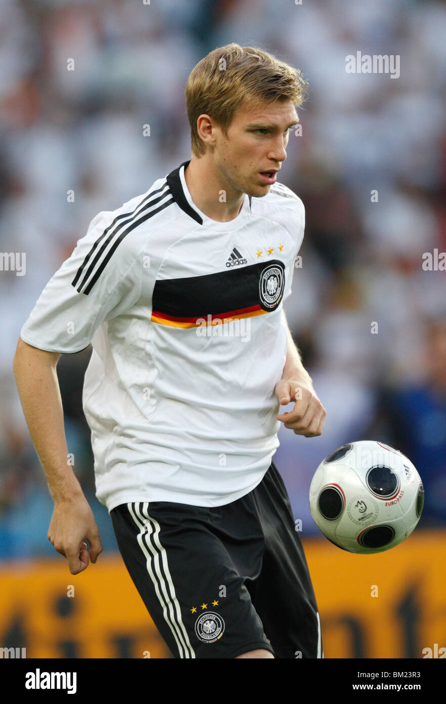 Per Mertesacker of Germany warms up prior to a UEFA Euro 2008 Group B match against Austria at Ernst Happel Stadion. Stock Photo