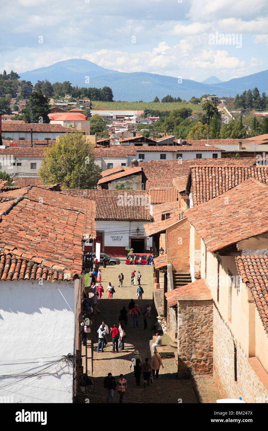 Tiled roofs, Patzcuaro, Michoacan state, Mexico, North America Stock Photo