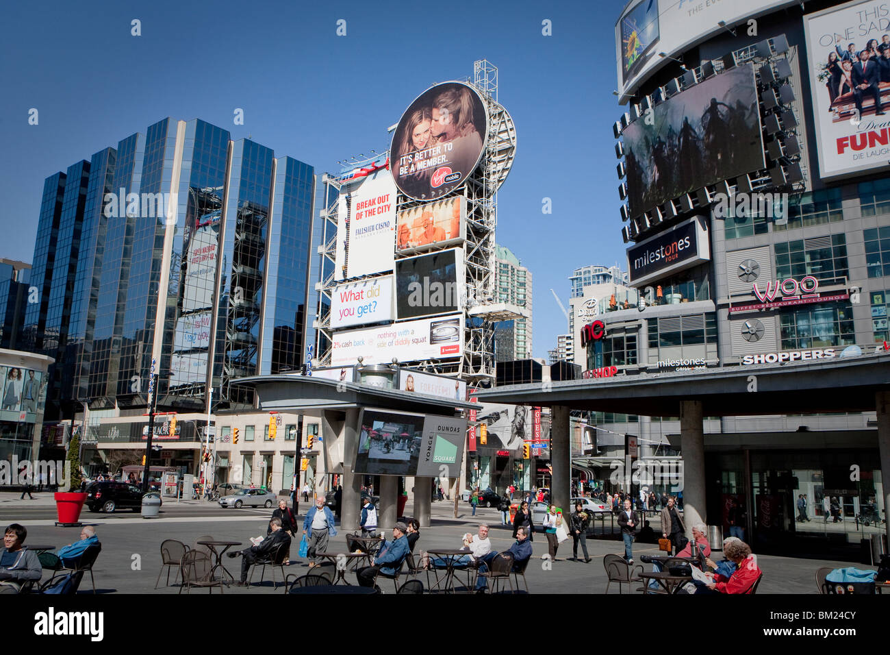 Advertisement boards fills the Younge-Dundas square in Toronto Stock Photo