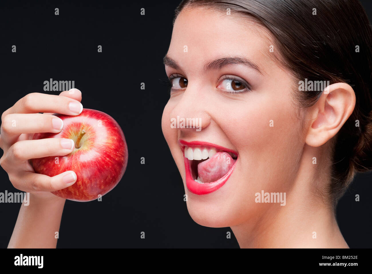 Close Up Image Red Lips Stock Photos & Close Up Image Red Lips Stock