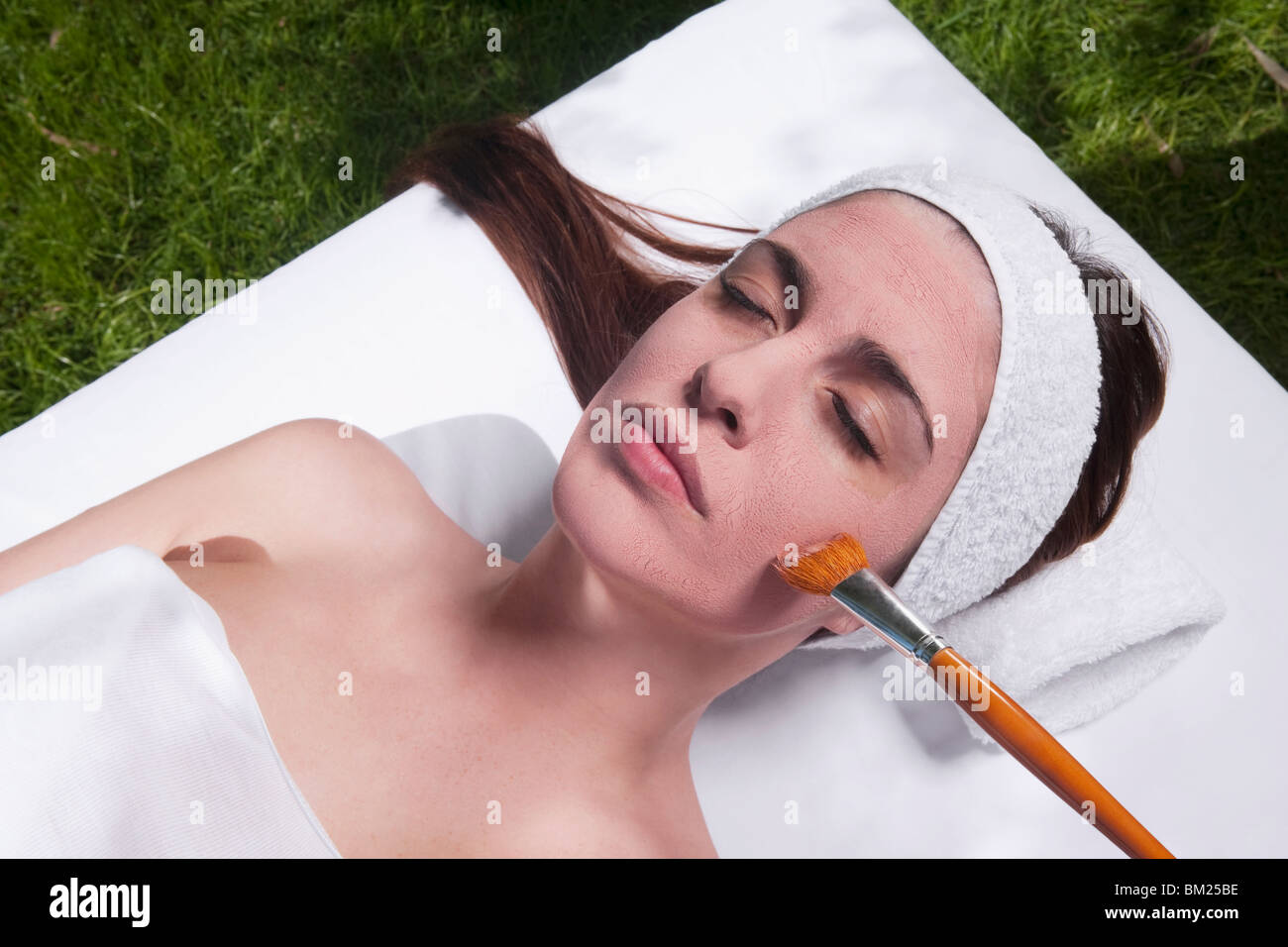 Mask woman hair rolled back hi-res stock photography and images - Alamy