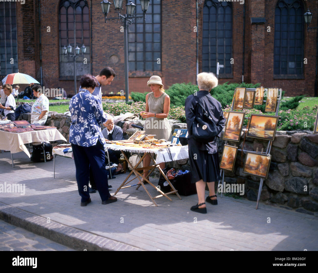 Souvenir stall, Old Town, Riga, Riga Region, Republic of Latvia Stock Photo