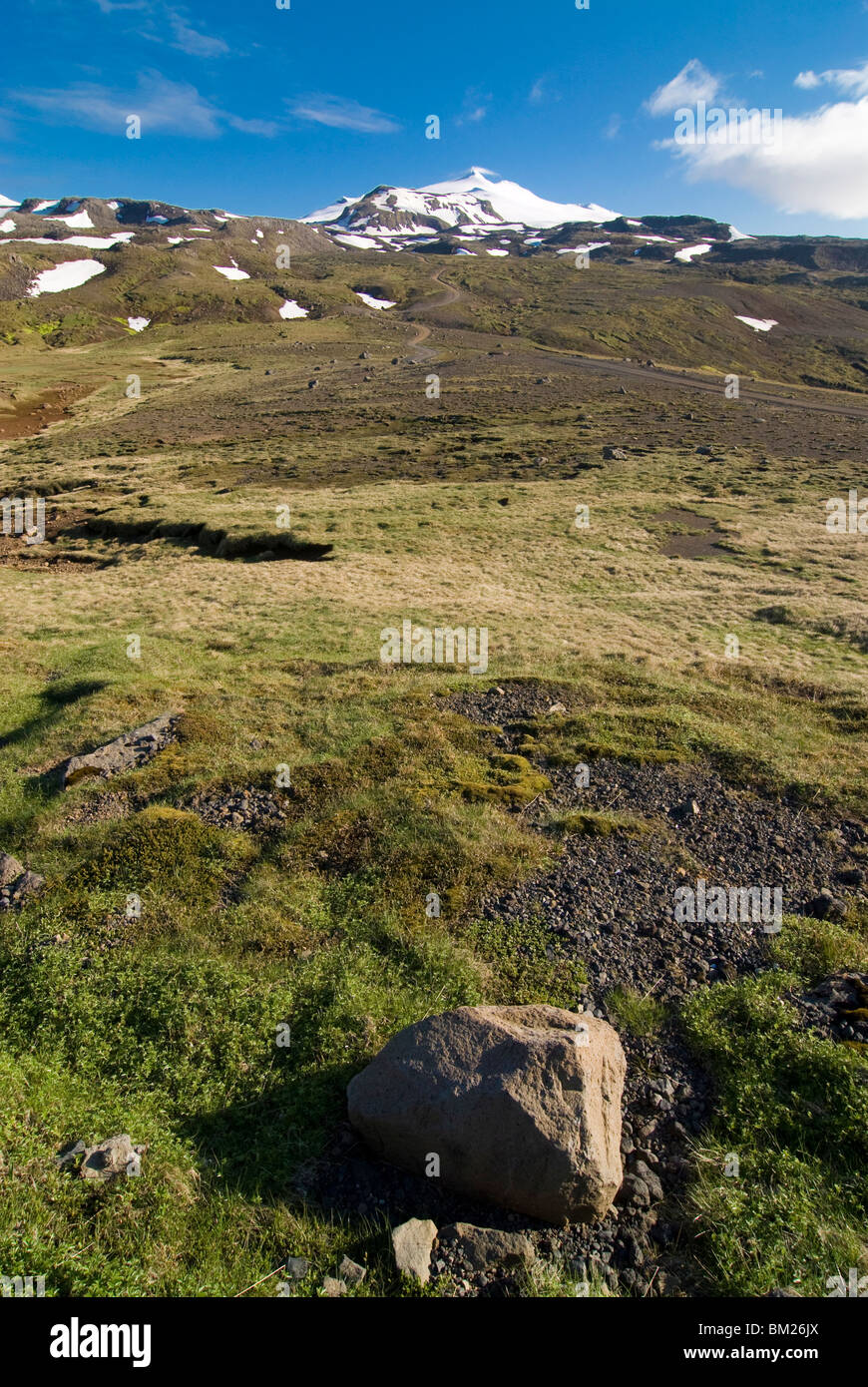 Mountain scenery of the Snaefellsjokull National Park, Iceland, Polar Regions Stock Photo