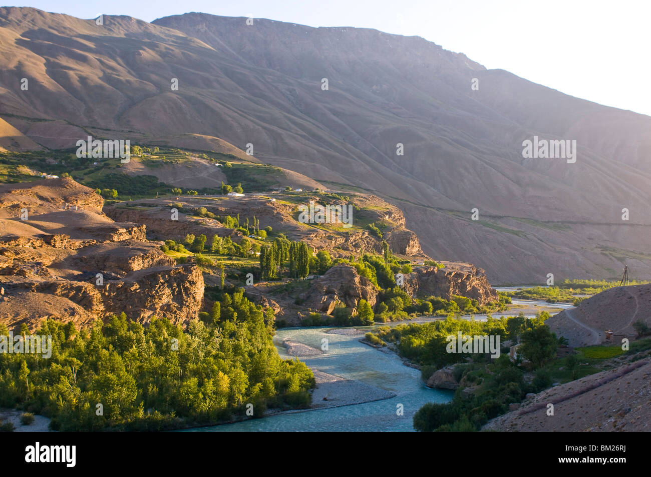Shokh Dara Valley at sunset, Tajikistan, Central Asia Stock Photo
