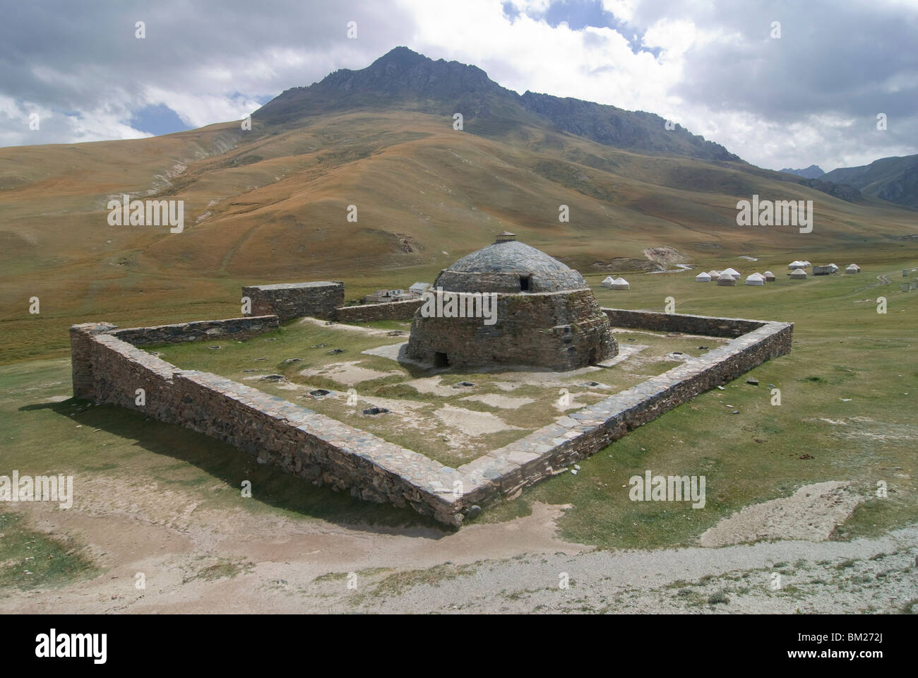 Caravanserei Tash Rabat on the Torugart Pass, Kyrgyzstan, Central Asia Stock Photo