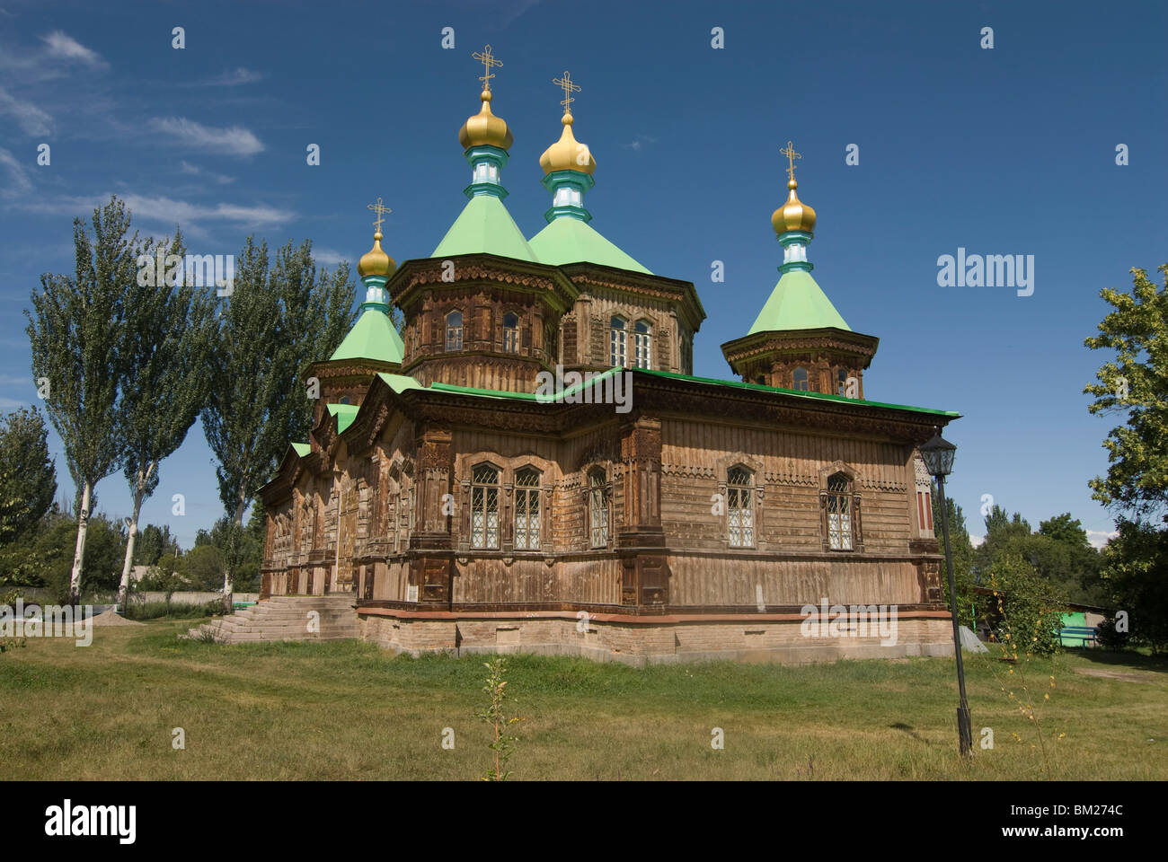 Russian Orthodox church in Karakol, Kyrgyzstan, Central Asia Stock Photo