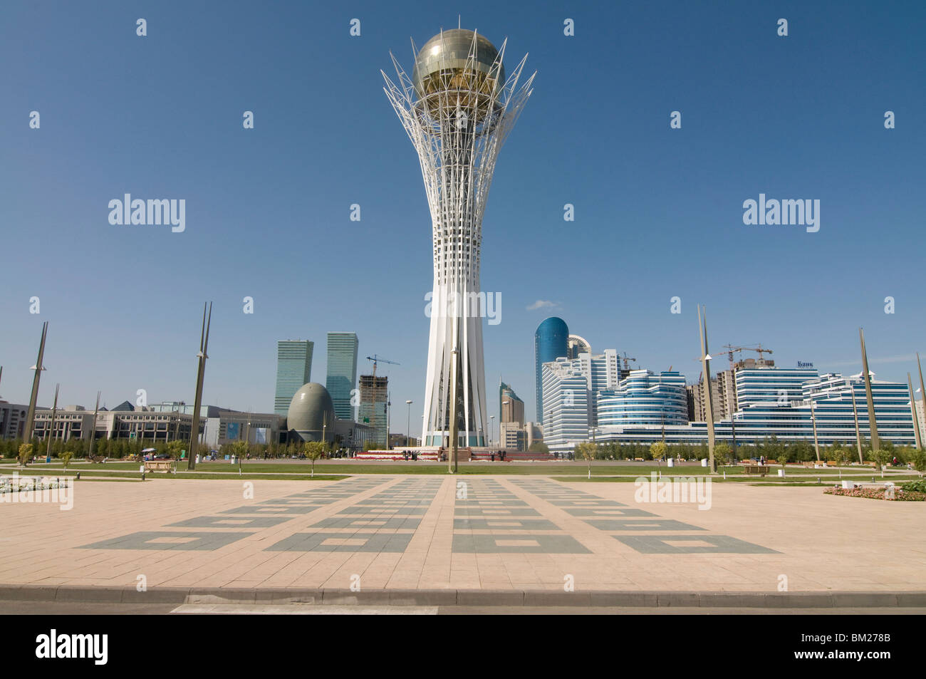 Bayterek Tower, modern landmark, Astana, Kazakhstan, Central Asia Stock Photo