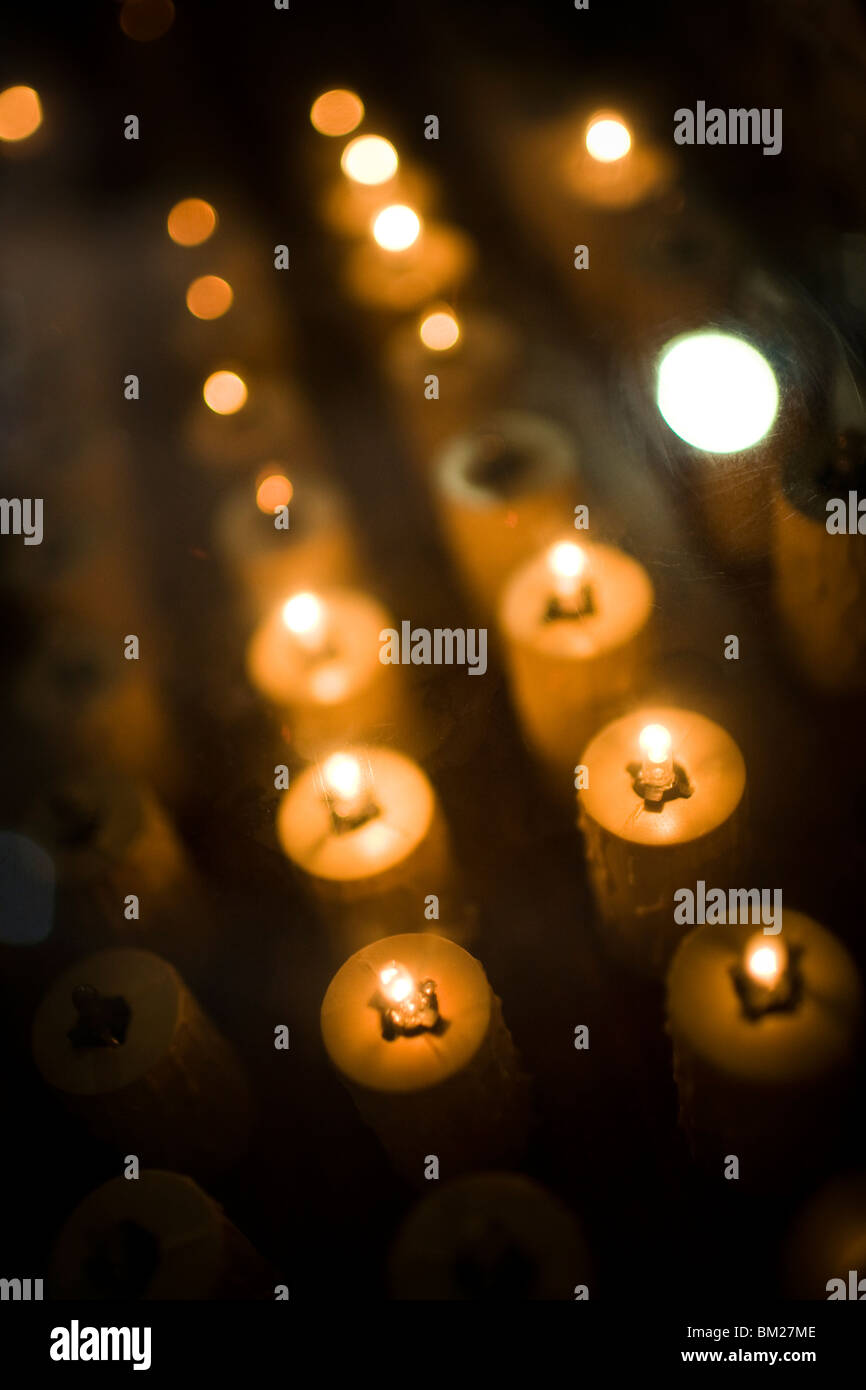 Electric votive candles, Seville, Spain Stock Photo Alamy