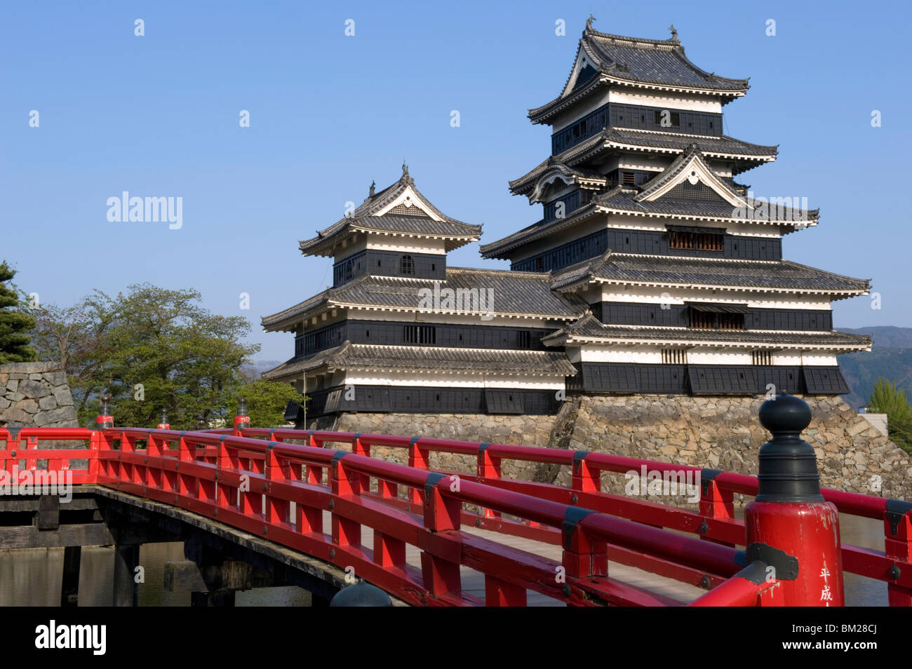 The 16th century Matsumoto Castle, mostly original construction and a ...