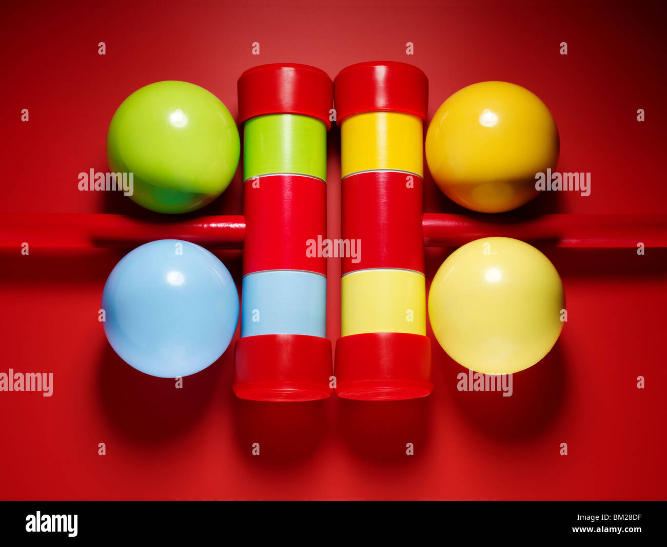Croquet mallets and balls Stock Photo Alamy
