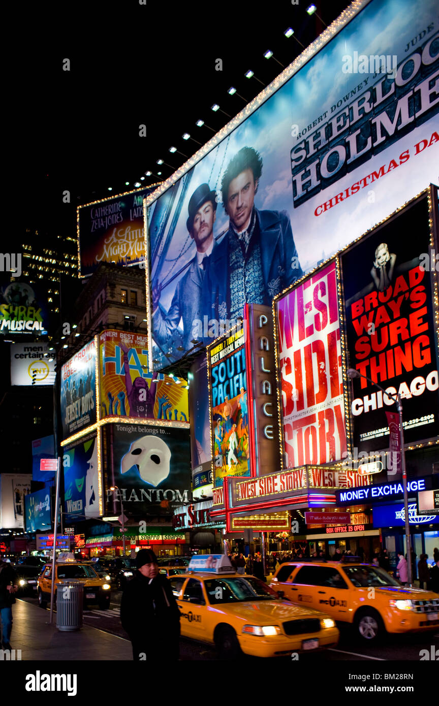 Neon billboards in Times Square, New York City, New York State, USA Stock Photo