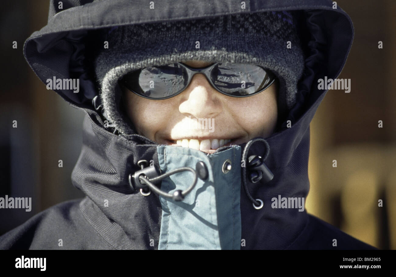 Woman wearing hood sunglasses hi-res stock photography and images - Alamy