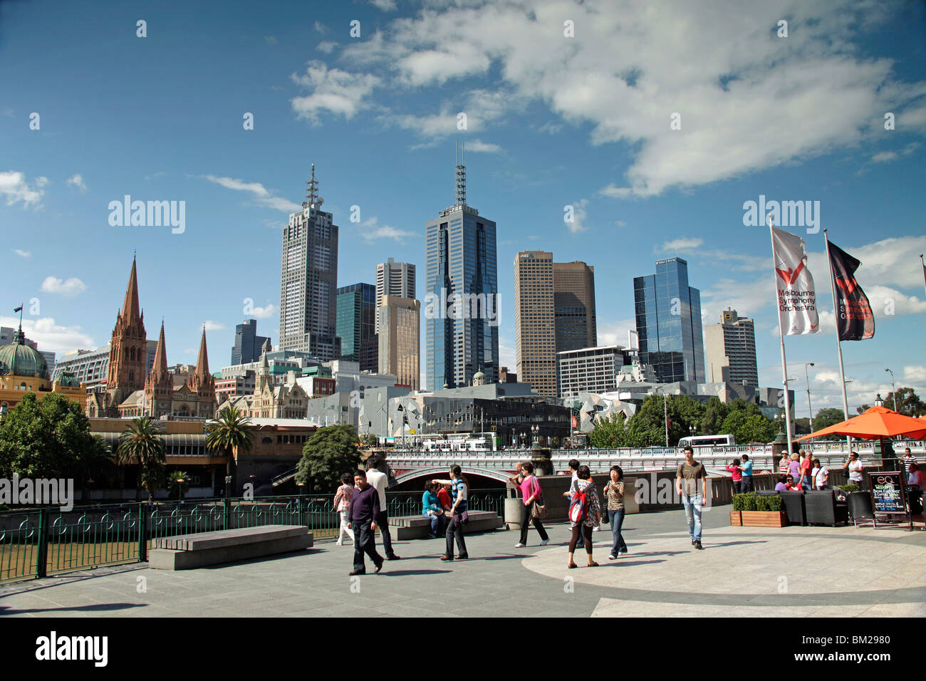 Melbourne Skyline Looking Into Flinders Street and A Modern District Filled  With Skyscrapers, Melbourne, Australia - Travel Off Path