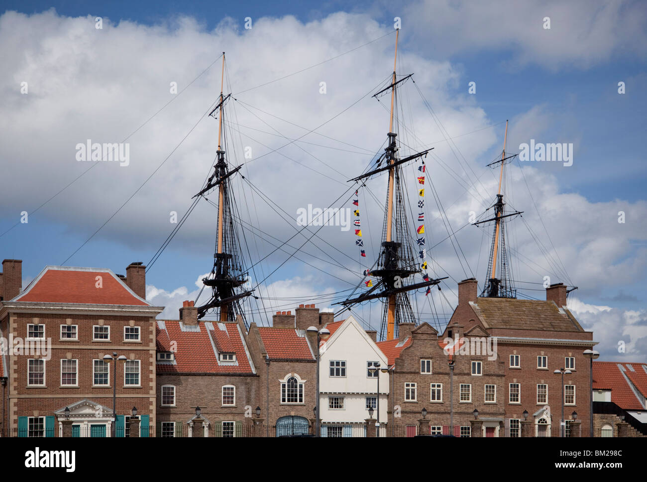 Masts and rigging of HMS Trincomalee,Hartlepool's Maritime Experience, Hartlepool, Cleveland, UK Stock Photo