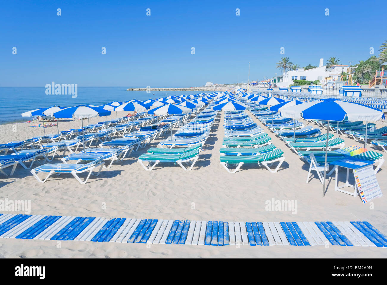 Beach, Sitges, Costa Dorada, Catalonia, Spain Stock Photo