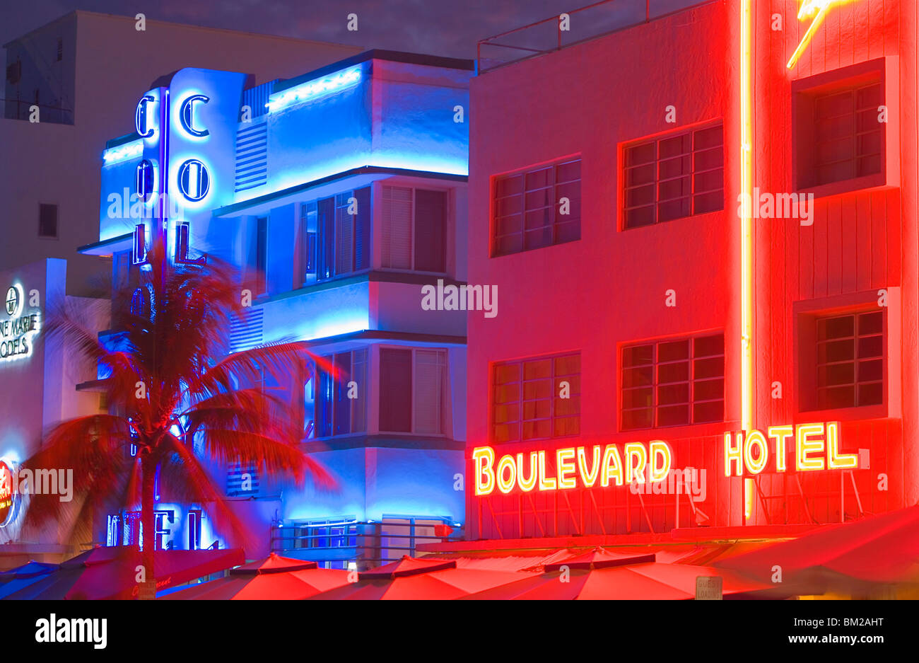 Hotels on Ocean Drive, Art Deco District, South Beach, Miami, Florida