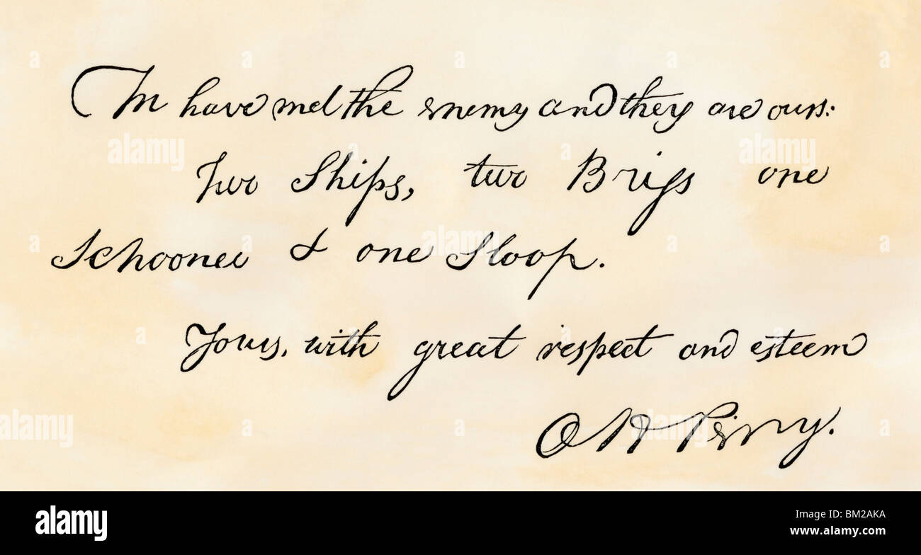 Oliver H. Perry's note proclaiming his Lake Erie victory: 
