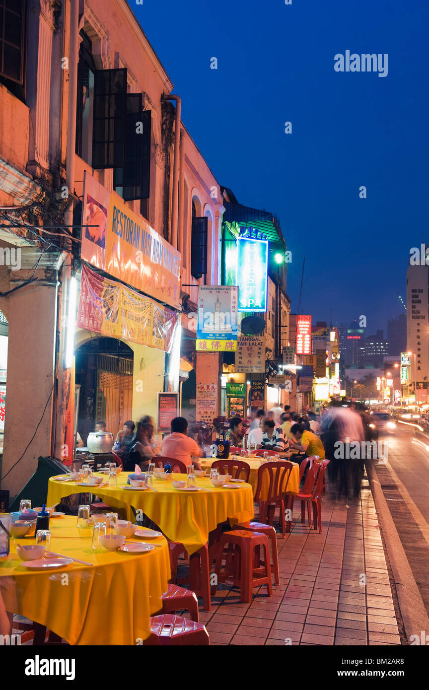Outdoor restaurant, Chinatown, Kuala Lumpur, Malaysia, Southeast Asia Stock Photo