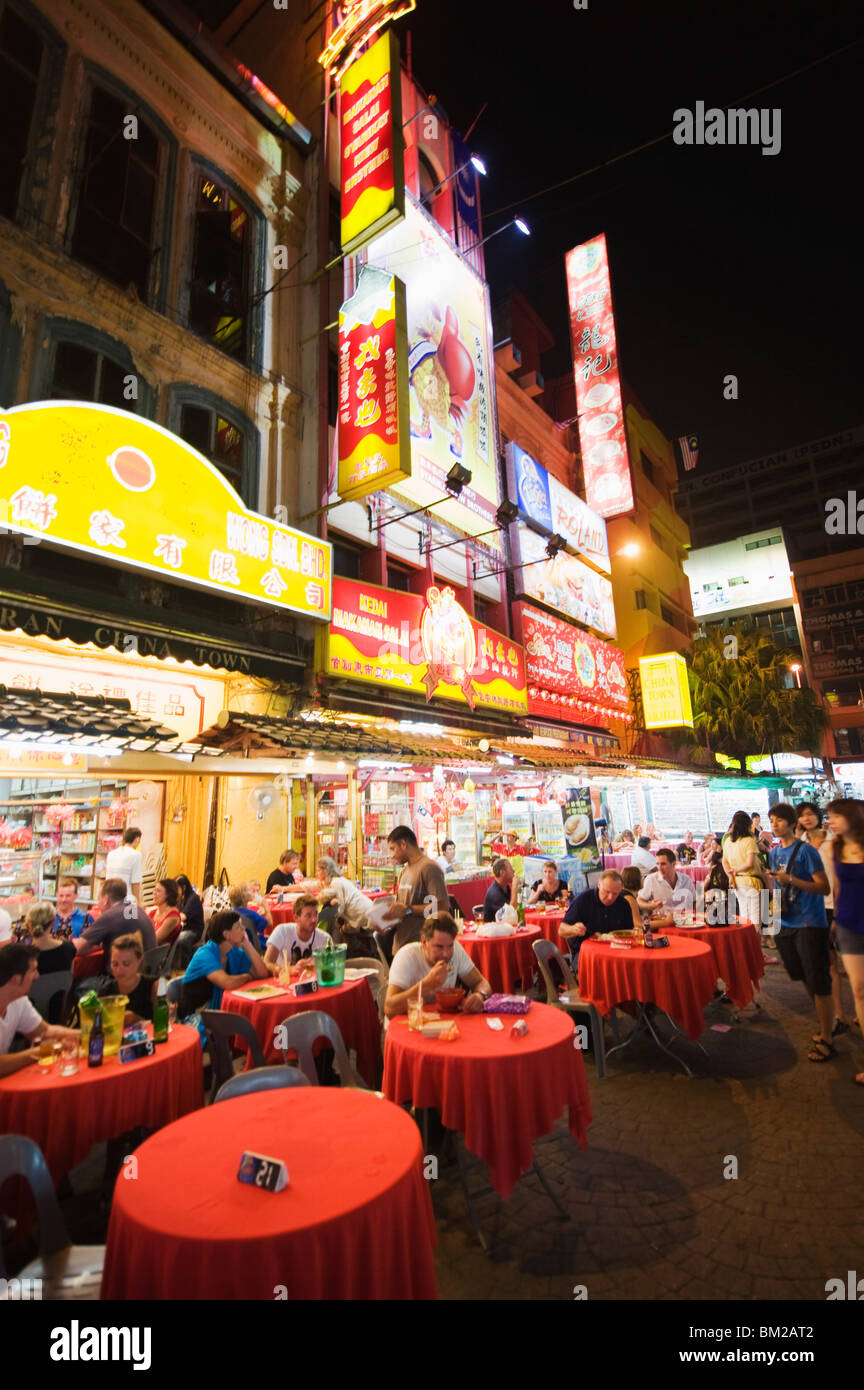 Outdoor restaurant, Petaling Street, Chinatown, Kuala Lumpur, Malaysia, Southeast Asia Stock Photo
