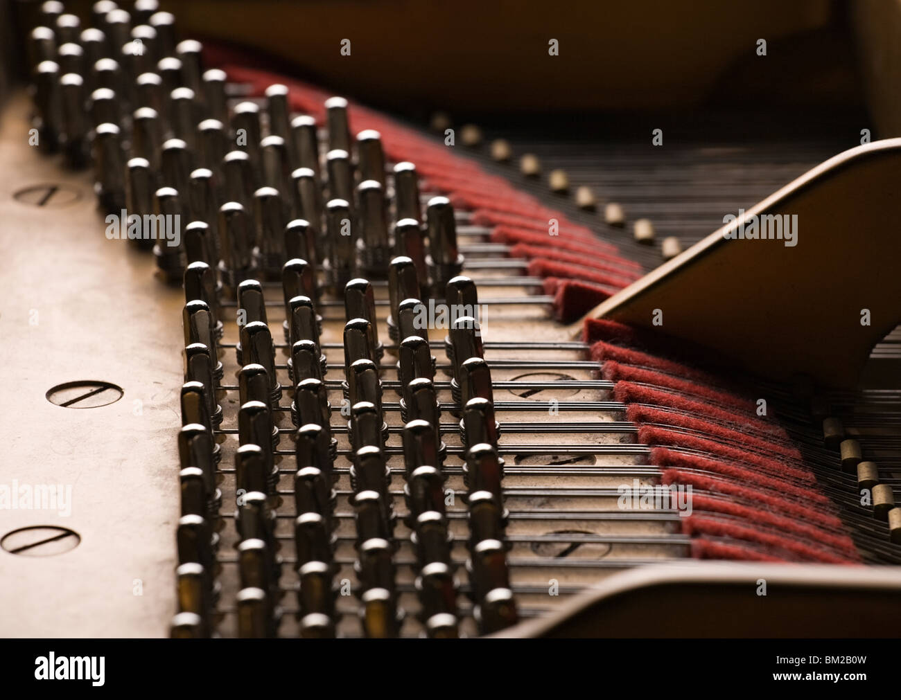various details inside of grand piano Stock Photo