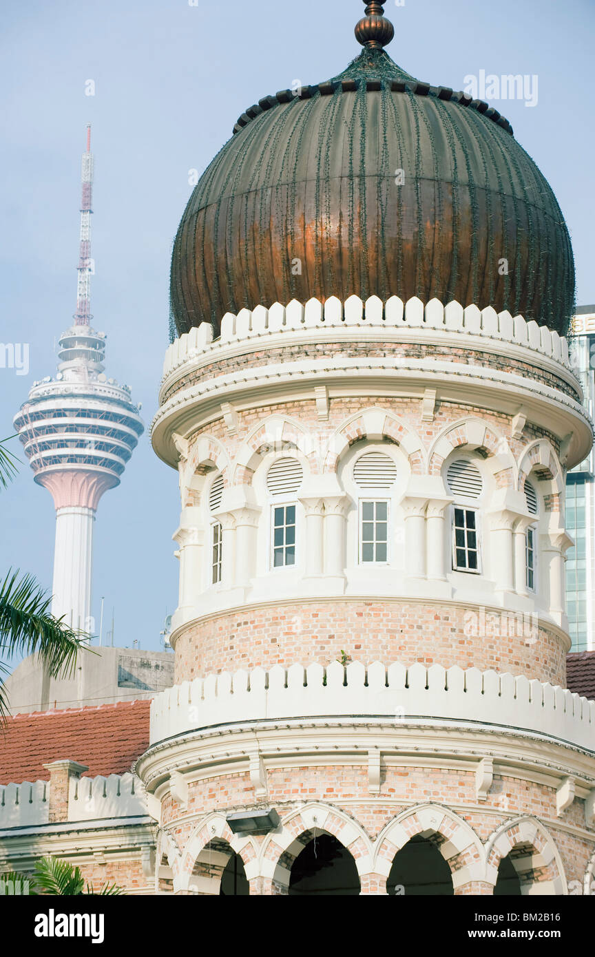 KL Tower and Sultan Abdul Samad Building, Merdeka Square, Kuala Lumpur, Malaysia, Southeast Asia Stock Photo