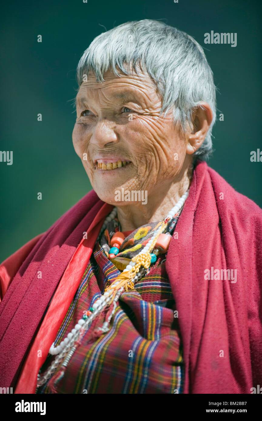 Pilgrim at the National Memorial Chorten, Thimphu, Bhutan Stock Photo