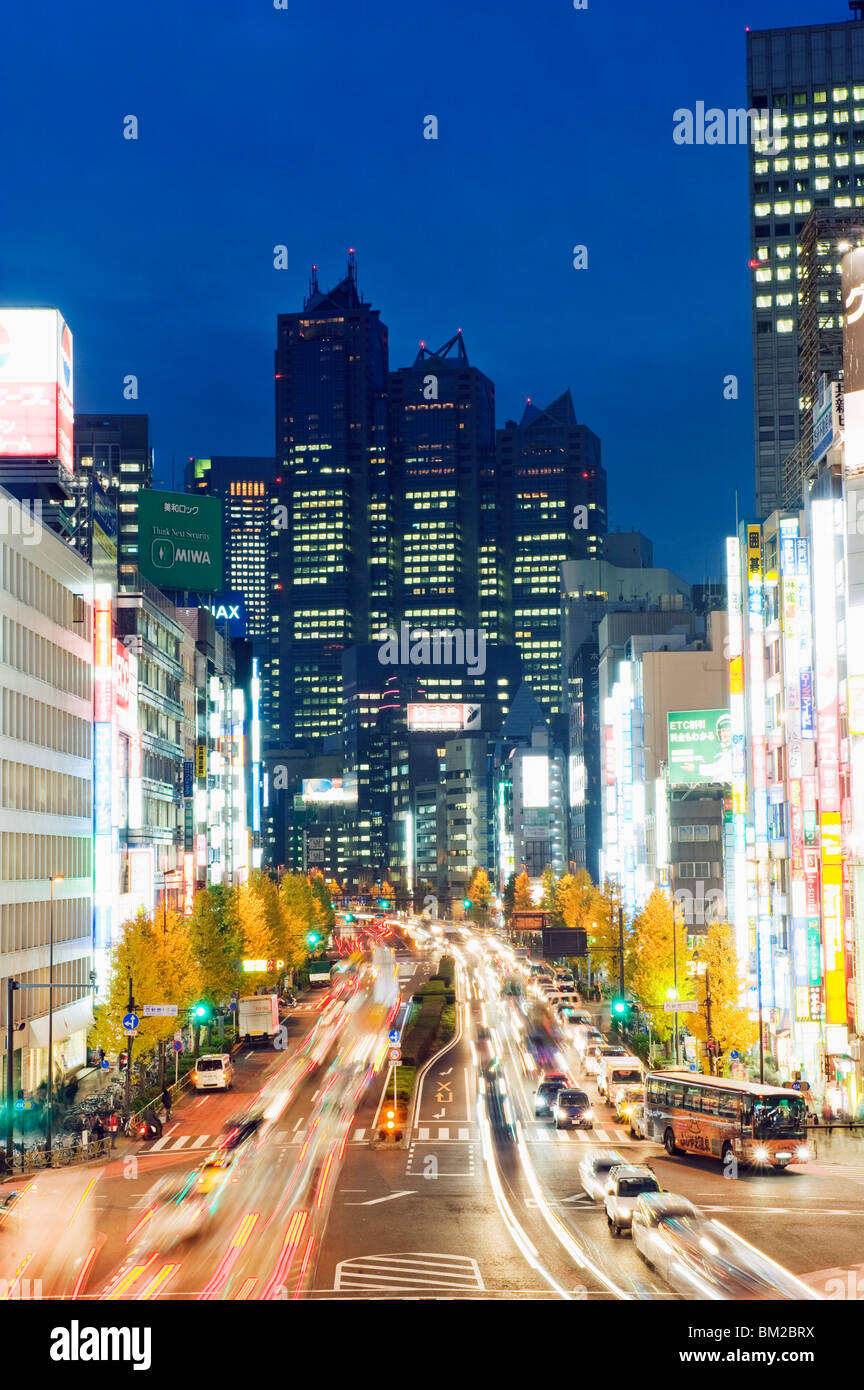 Park Hyatt Hotel and night lights in Shinjuku, Tokyo, Japan Stock Photo