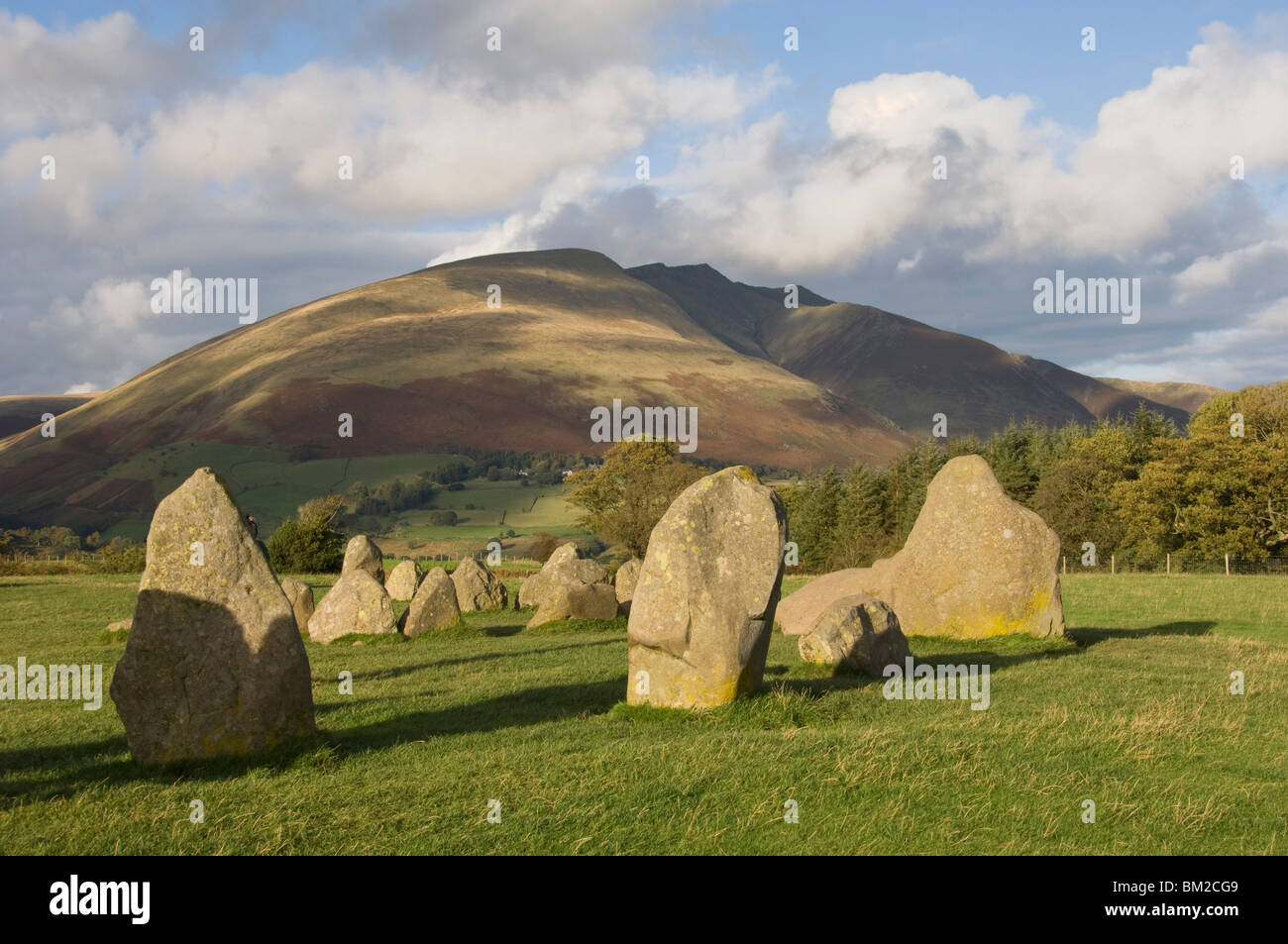 St. Johns in the Vale and the Helvellyn Range near Keswick, Lake District National Park, UK Stock Photo