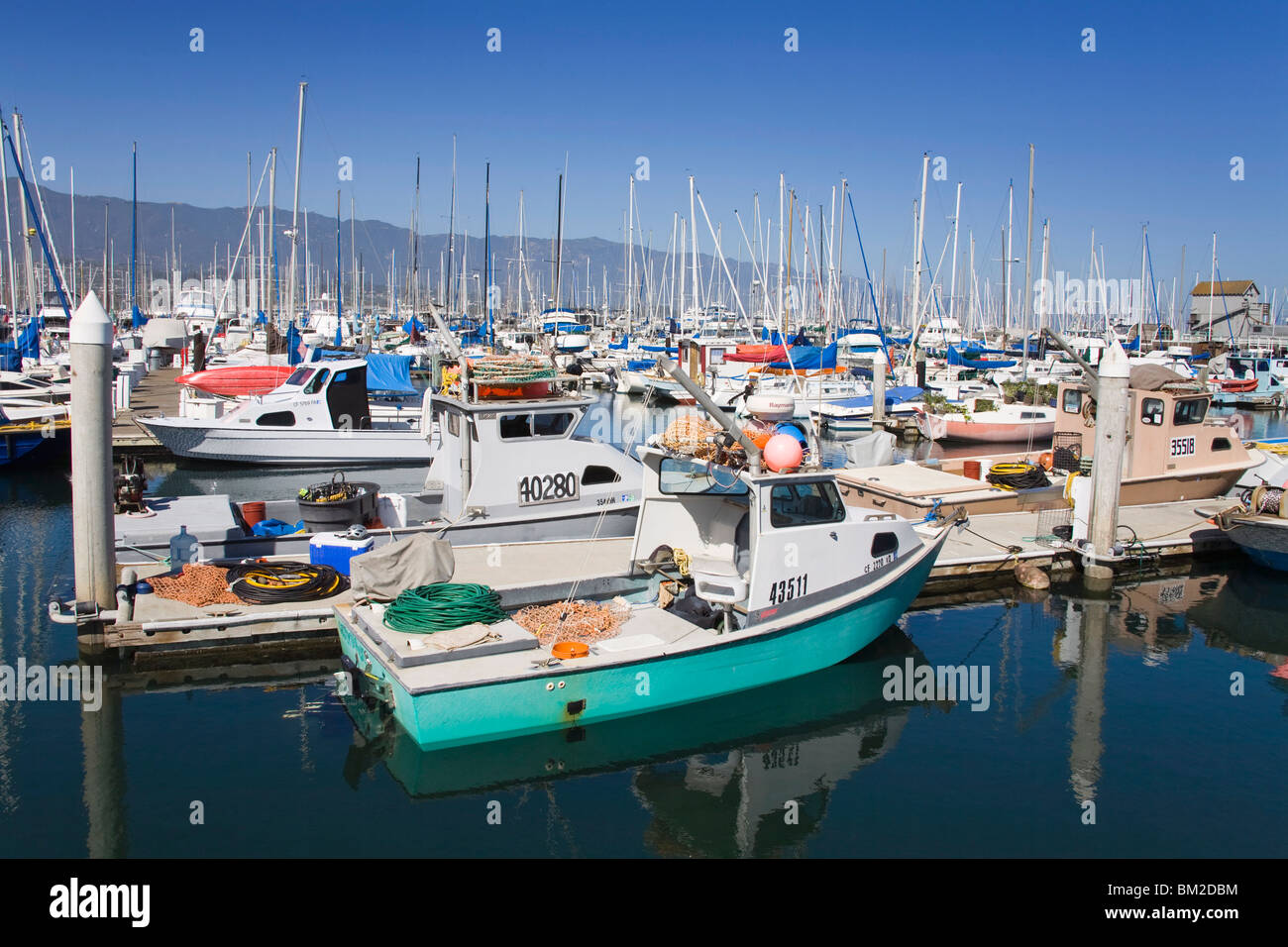 Fishing boats, Santa Barbara Harbor, California, USA Stock Photo Alamy