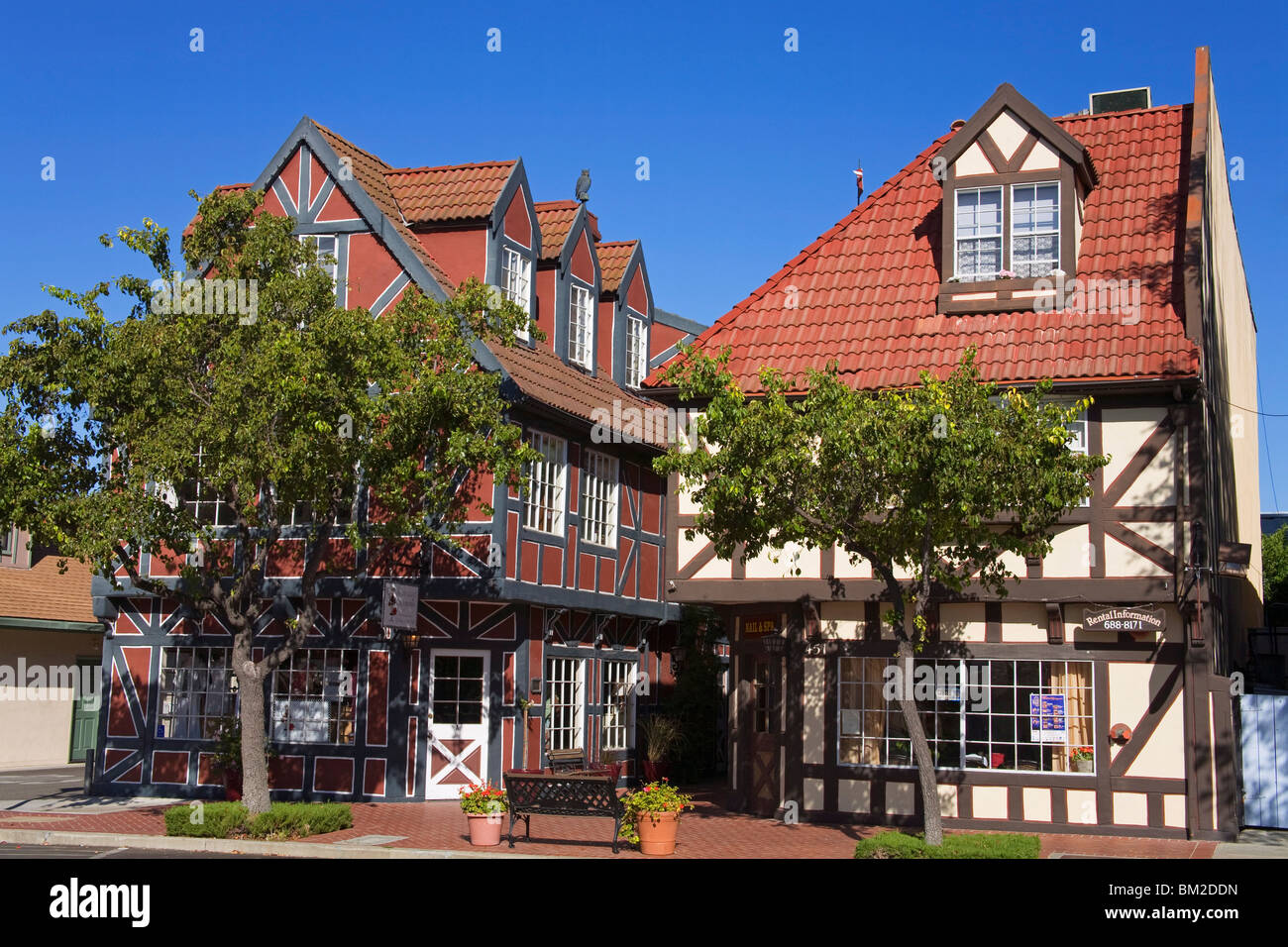 Danish architecture in Solvang, Santa Barbara County, Central California, USA Stock Photo