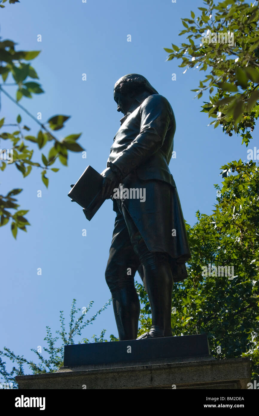 Statue of Robert Raikes, founder of the Sunday School movement, in