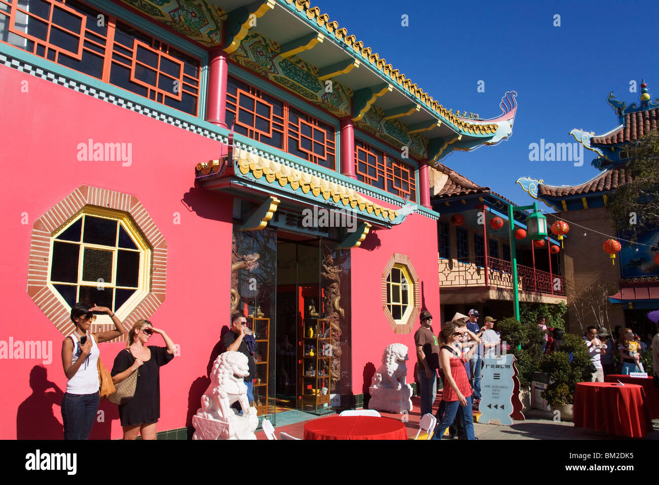 Chinese architecture, Chinatown, Los Angeles, California, USA Stock Photo