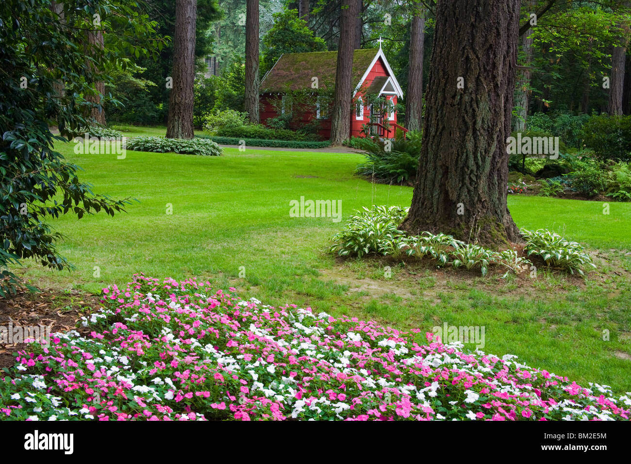 Gardens at The Grotto National Sanctuary of Our Sorrowful Mother in Portland, Oregon, USA Stock Photo