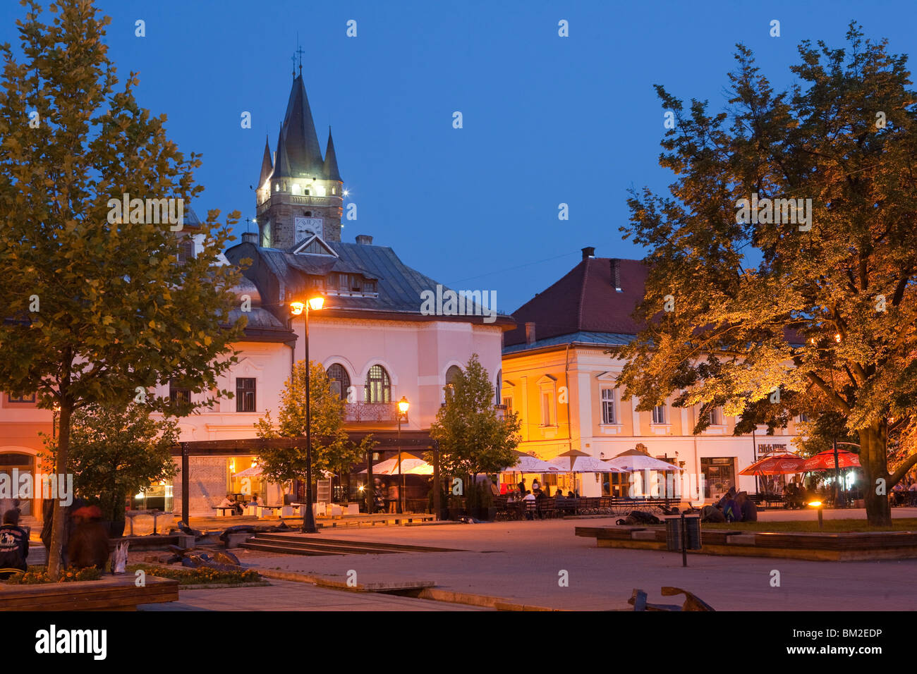 Stephen's tower, Libertatii square, Baia Mare, Maramures, Romania Stock Photo