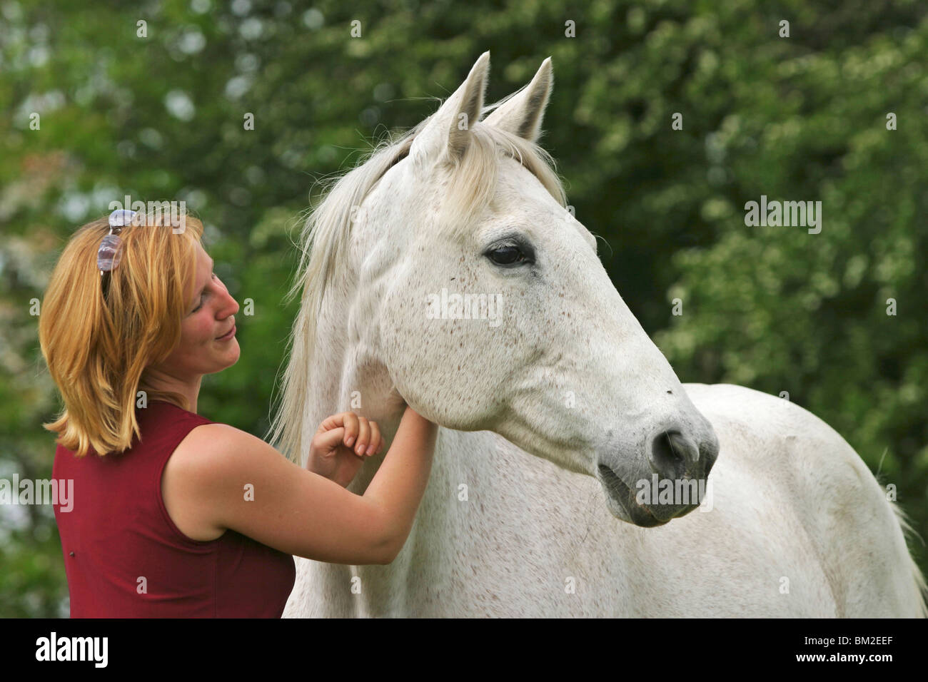 Frau mit Pferd / woman with horse Stock Photo Alamy