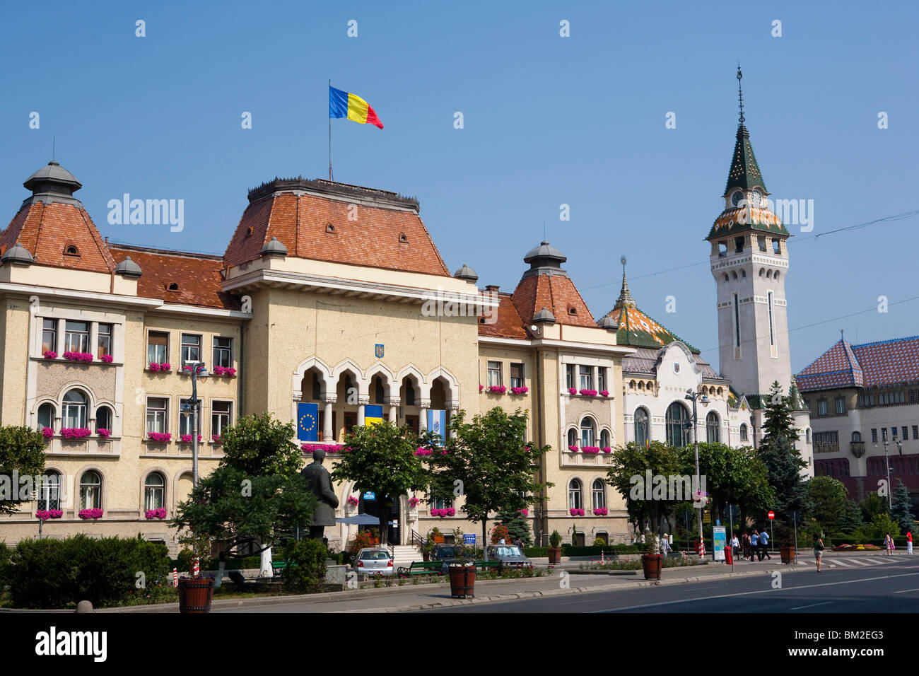 Trandafirilor Square, Targu Mures, Transylvania, Romania Stock Photo