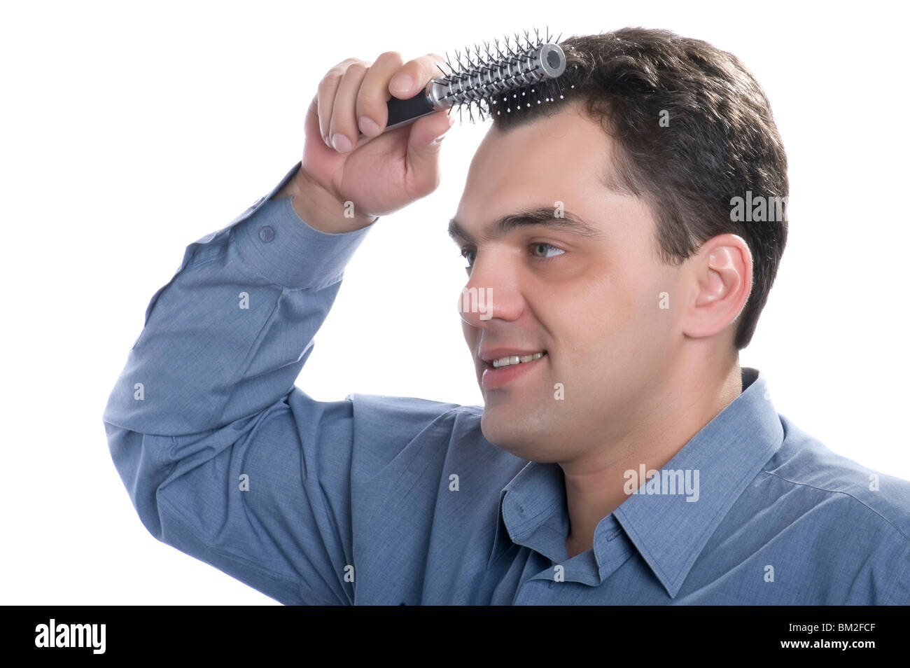 people on white - men with comb Stock Photo - Alamy